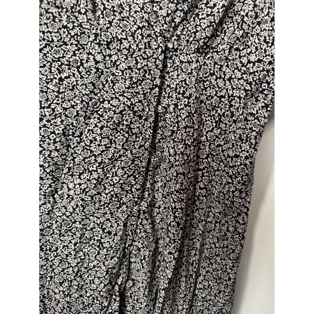 Madewell Women‎ Floral Print V Neck Short Sleeve Midi Dress Size 14 - Picture 3 of 11